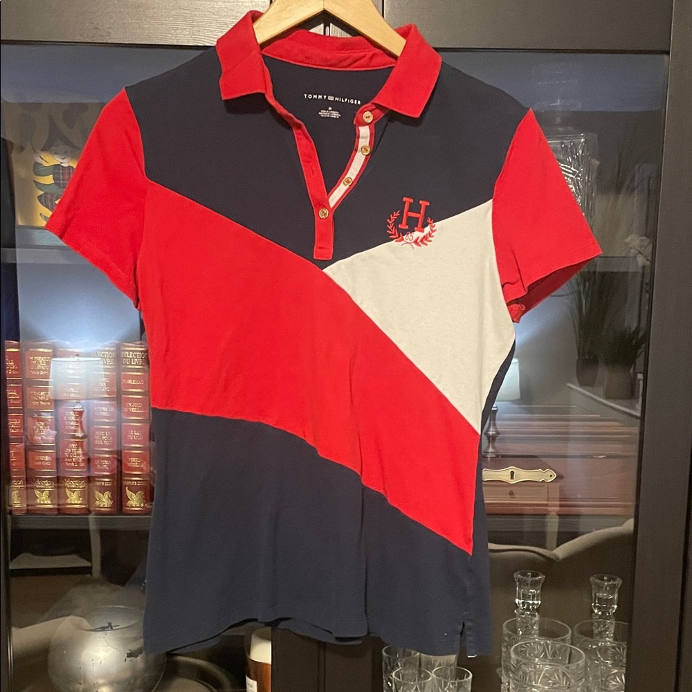 Tommy Hilfiger Men's Polo in Red, Navy, and White